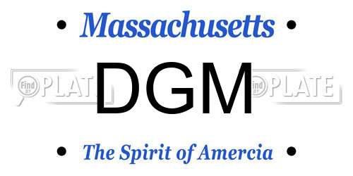 DGM Massachusetts License Plate