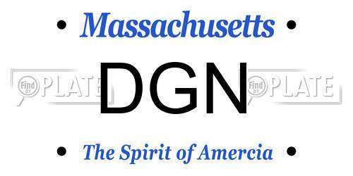 DGN Massachusetts License Plate