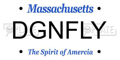 DGNFLY Massachusetts License Plate