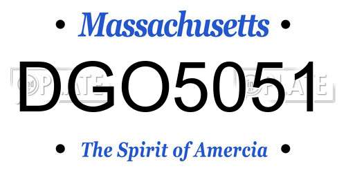 DGO5051 Massachusetts License Plate