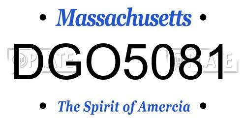 DGO5081 Massachusetts License Plate