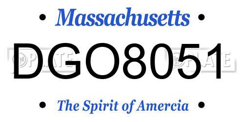 DGO8051 Massachusetts License Plate