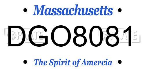 DGO8081 Massachusetts License Plate