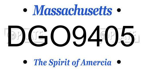 DGO9405 Massachusetts License Plate