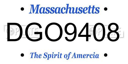 DGO9408 Massachusetts License Plate