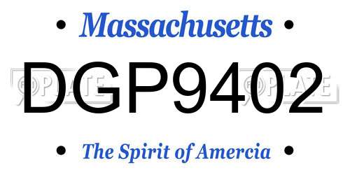 DGP9402 Massachusetts License Plate