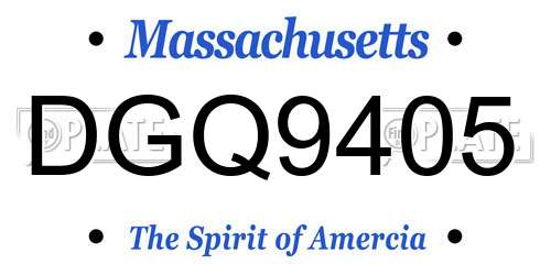 DGQ9405 Massachusetts License Plate