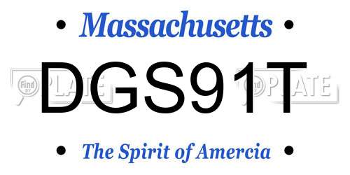 DGS91T Massachusetts License Plate
