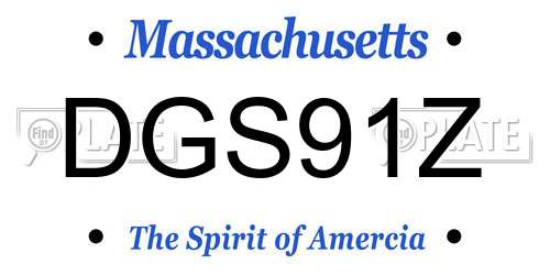 DGS91Z Massachusetts License Plate