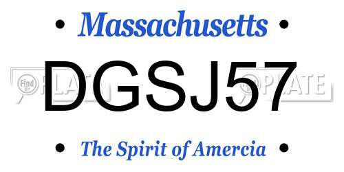 DGSJ57 Massachusetts License Plate