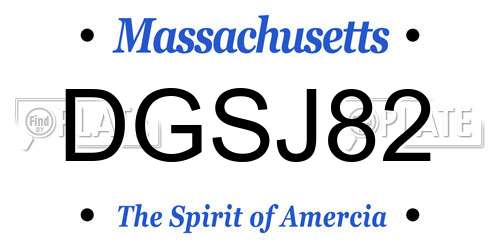 DGSJ82 Massachusetts License Plate