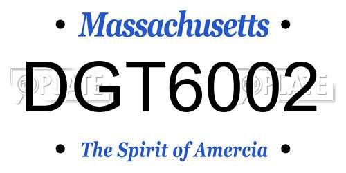 DGT6002 Massachusetts License Plate