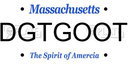 DGTGOOT Massachusetts License Plate