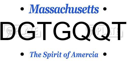 DGTGQQT Massachusetts License Plate