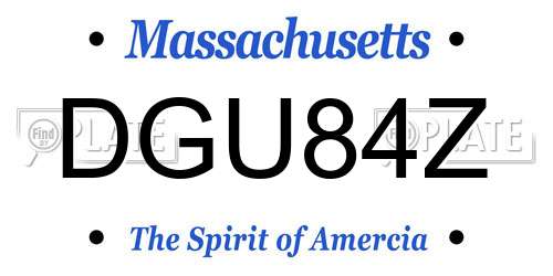 DGU84Z Massachusetts License Plate