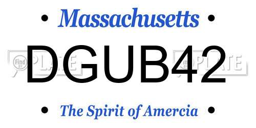 DGUB42 Massachusetts License Plate