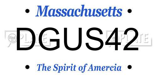 DGUS42 Massachusetts License Plate