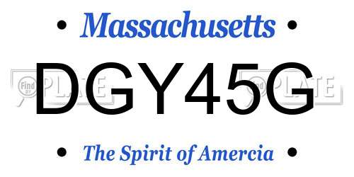 DGY45G Massachusetts License Plate