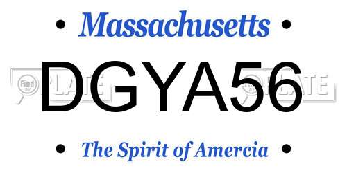 DGYA56 Massachusetts License Plate