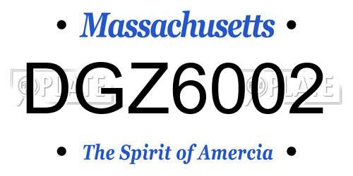 DGZ6002 Massachusetts License Plate