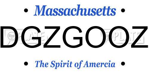 DGZGOOZ Massachusetts License Plate