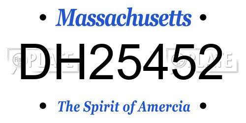 DH25452 Massachusetts License Plate