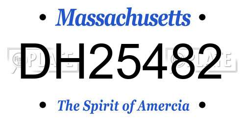 DH25482 Massachusetts License Plate