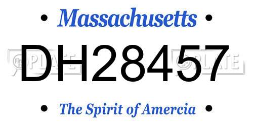 DH28457 Massachusetts License Plate