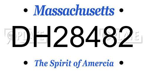 DH28482 Massachusetts License Plate