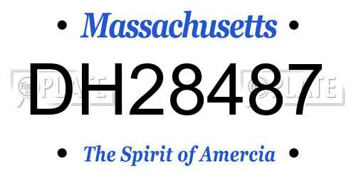 DH28487 Massachusetts License Plate
