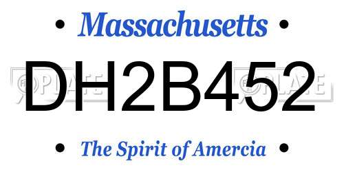 DH2B452 Massachusetts License Plate