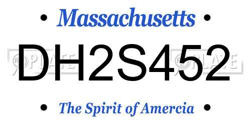 DH2S452 Massachusetts License Plate
