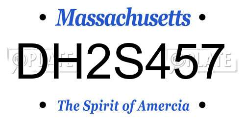 DH2S457 Massachusetts License Plate