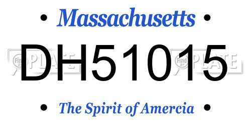 DH51015 Massachusetts License Plate