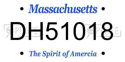 DH51018 Massachusetts License Plate