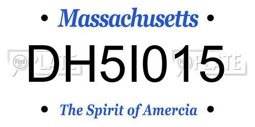 DH5I015 Massachusetts License Plate