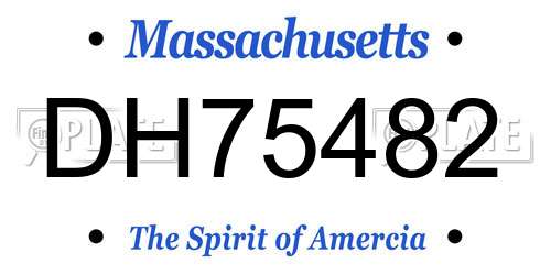 DH75482 Massachusetts License Plate