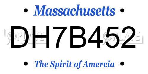 DH7B452 Massachusetts License Plate