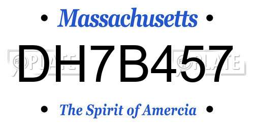 DH7B457 Massachusetts License Plate