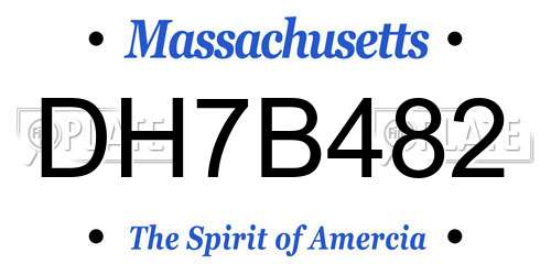 DH7B482 Massachusetts License Plate