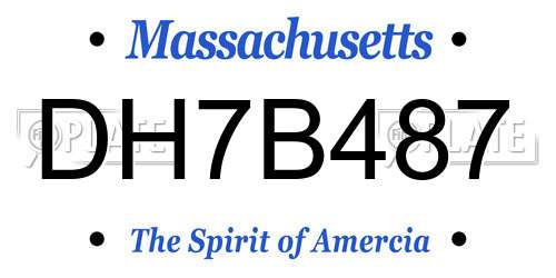 DH7B487 Massachusetts License Plate