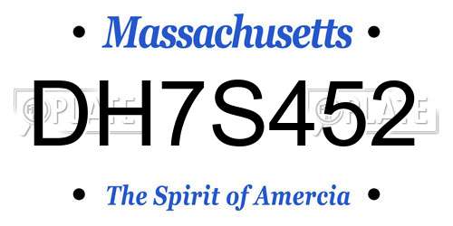 DH7S452 Massachusetts License Plate