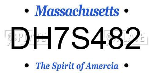DH7S482 Massachusetts License Plate
