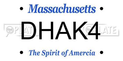 DHAK4 Massachusetts License Plate