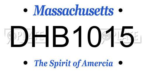 DHB1015 Massachusetts License Plate