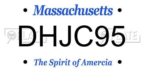 DHJC95 Massachusetts License Plate