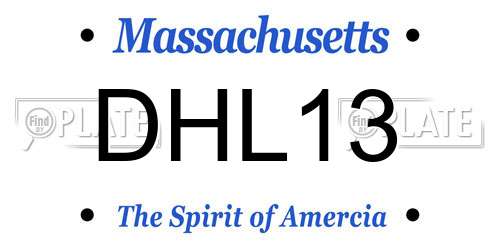 DHL13 Massachusetts License Plate