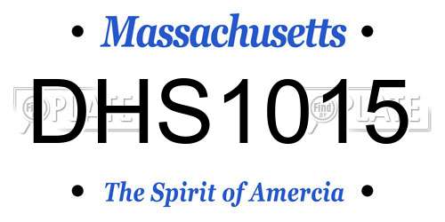 DHS1015 Massachusetts License Plate