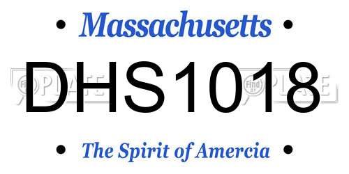 DHS1018 Massachusetts License Plate
