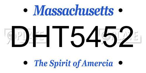 DHT5452 Massachusetts License Plate